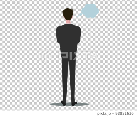 想像をするビジネスマン。イメージをする。ベクターイラスト 98851636