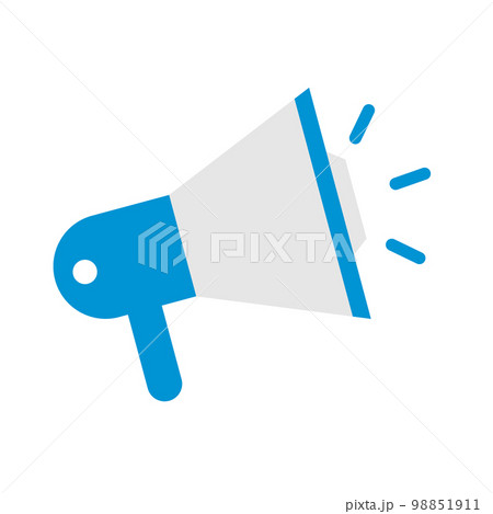 フラットデザインのポップなメガホンアイコン。呼び出しや応援。ベクター。 フラットデザインのポップなメガホンアイコン。呼び出しや応援。ベクター。 98851911
