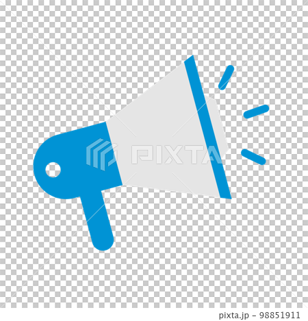 フラットデザインのポップなメガホンアイコン。呼び出しや応援。ベクター。 フラットデザインのポップなメガホンアイコン。呼び出しや応援。ベクター。 98851911