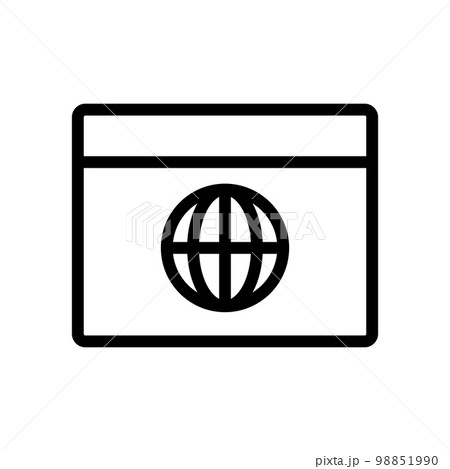 シンプルなブラウザとウィンドウアイコン。ベクター。 98851990