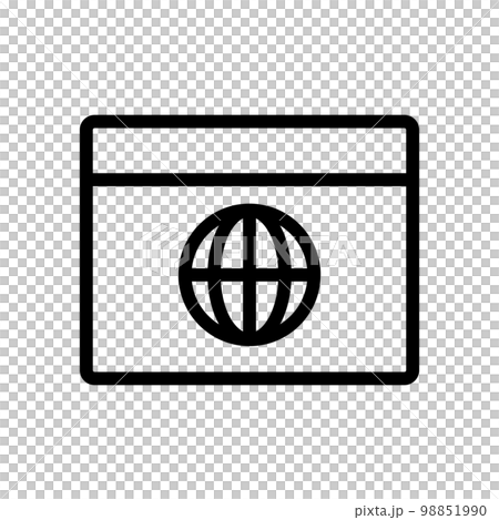 シンプルなブラウザとウィンドウアイコン。ベクター。 98851990