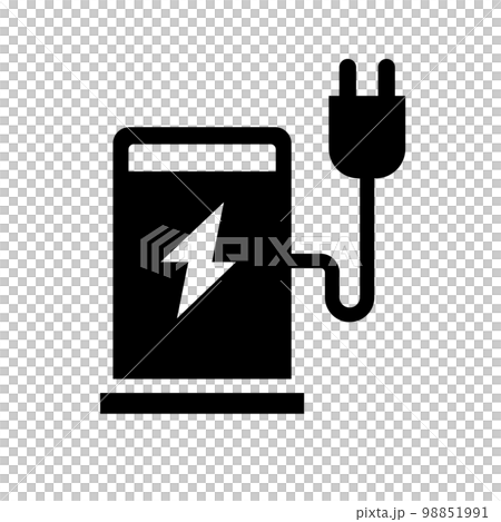 電動汽車檯燈剪影圖標。向量。 98851991