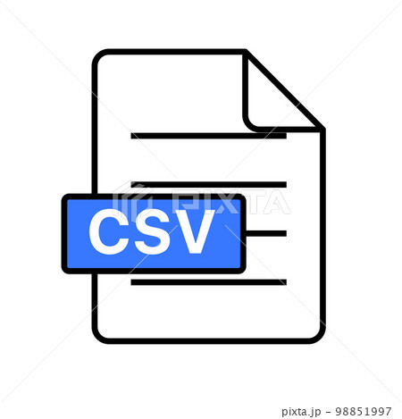 CSVファイル。カンマ区切りファイル。CSVファイル拡張子。ベクター。 98851997