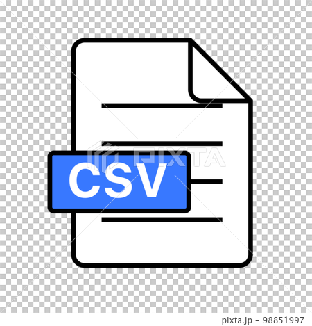 CSVファイル。カンマ区切りファイル。CSVファイル拡張子。ベクター。 98851997