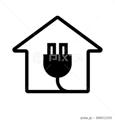 建物とコンセントのアイコン。充電アイコン。ベクター。 建物とコンセントのアイコン。充電アイコン。ベクター。 98852205