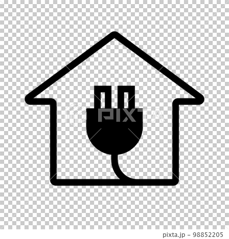 建物とコンセントのアイコン。充電アイコン。ベクター。 建物とコンセントのアイコン。充電アイコン。ベクター。 98852205