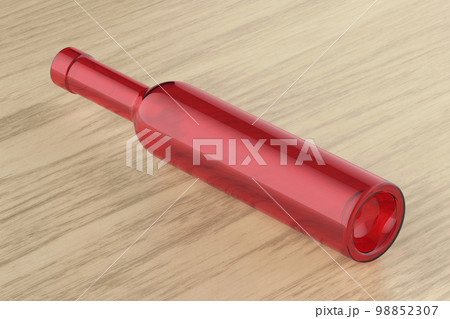 Red empty glass bottle Red empty glass bottle 98852307