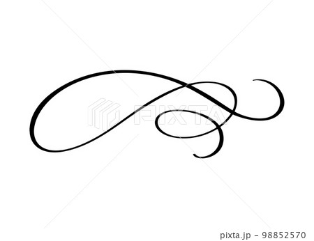 Vintage swirl calligraphic flourish, vector divider ornament design. Illustration for book, greeting card, wedding invitation, Valentines Day 98852570