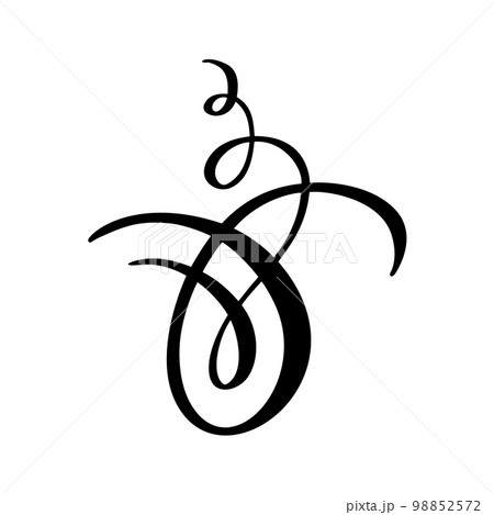 Vintage swirl calligraphic flourish, vector divider ornament design. Illustration for book, greeting card, wedding invitation, Valentines Day 98852572