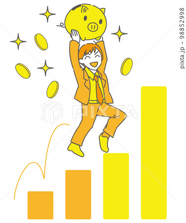 貯金が溜まっている社会人男性 貯金が溜まっている社会人男性 98852998