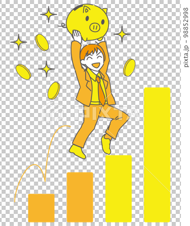 貯金が溜まっている社会人男性 貯金が溜まっている社会人男性 98852998