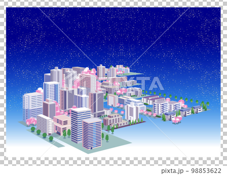 桜咲く春の美しい街並みと暮らしの風景 98853622