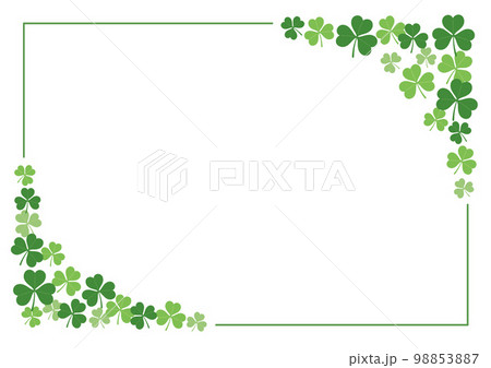 クローバーの長方形フレームイラスト クローバーの長方形フレームイラスト 98853887