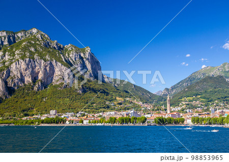 Mountain View of Lecco city in the southeastern shore of Lake Como, in northern Italy. Mountain View of Lecco city in the southeastern shore of Lake Como, in northern Italy. 98853965