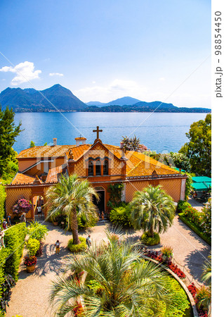 Views of Isola Madre villa and botanic garden, in Isole Borromee archipelago, Lake Maggiore, Italy. Views of Isola Madre villa and botanic garden, in Isole Borromee archipelago, Lake Maggiore, Italy. 98854450