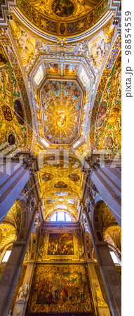 Basilica of Santa Maria Maggiore, a major church in the upper town of Bergamo, Northern Italy 98854559