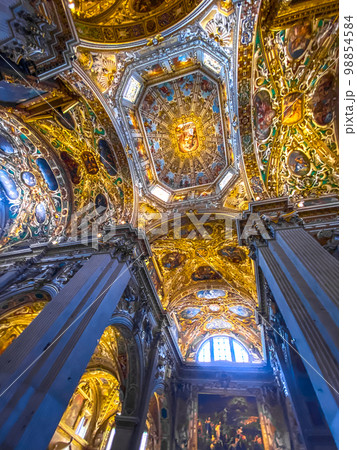 Basilica of Santa Maria Maggiore, a major church in the upper town of Bergamo, Northern Italy 98854584