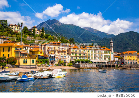 Street view of Menaggio town in lake Como, Lombardy, northern Italy 98855050