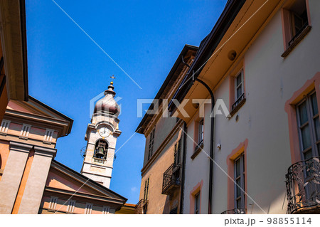 St Stefano church in Menaggio town in lake Como, Lombardy, northern Italy St Stefano church in Menaggio town in lake Como, Lombardy, northern Italy 98855114