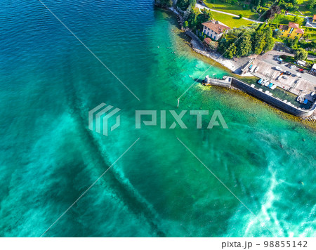 Aerial view of Bellagio village in Lake Como, in Italy. Aerial view of Bellagio village in Lake Como, in Italy. 98855142