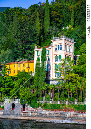 Street view of Bellagio village in Lake Como, in Italy. 98855225
