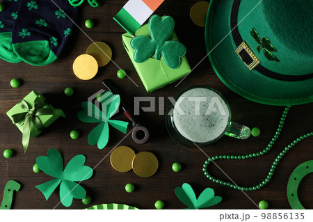 Concept of St. Patrick's Day, top view 98856135