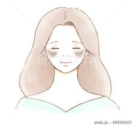 頬に肝斑がある大人の女性イラスト 98856925