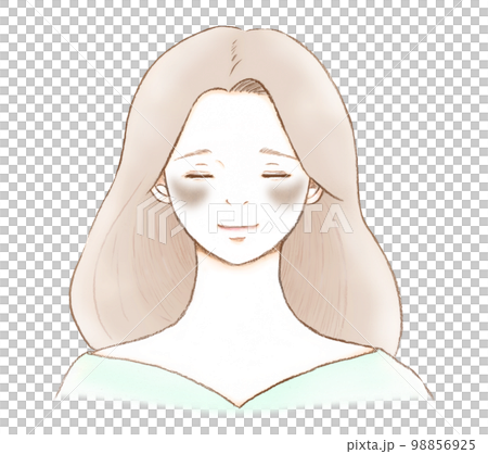 Illustration of an adult woman with melasma on her cheek 98856925