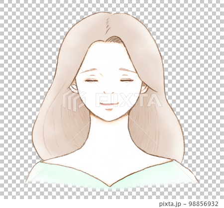 Adult woman with closed eyes beauty illustration 98856932