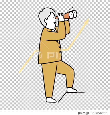 商務人士盯著職業發展、提升和目標的圖像插圖素材黃色 98856968