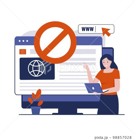 Blocked website illustration concept 98857028