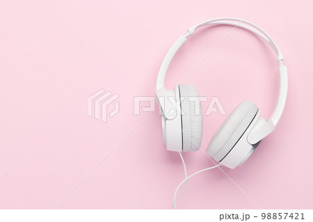 Headphones on pink 98857421