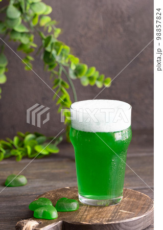 Saint Patrick Day beer on black background 98857824
