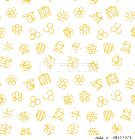 Beekeeping and Honey vector seamless pattern or background 98857973