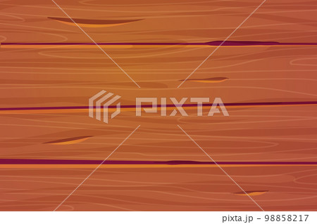 Wooden material, textured surface wood comic background in cartoon style. Wall, panel for game, ui design 98858217