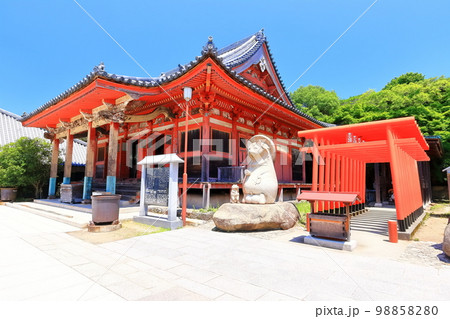 【香川県】四国霊場「第84番札所」屋島寺（屋島太三郎狸と本堂） 98858280