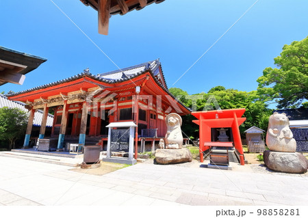 【香川県】四国霊場「第84番札所」屋島寺（屋島太三郎狸と本堂） 98858281