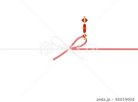 お祝いに使える　10本花結び　熨斗付き紅白 98859008