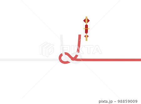 お祝いに使える　10本あわび結び　熨斗付き紅白 98859009