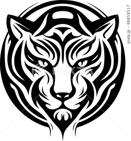 Vector illustration of tiger head with ornament. Vector illustration 98859517