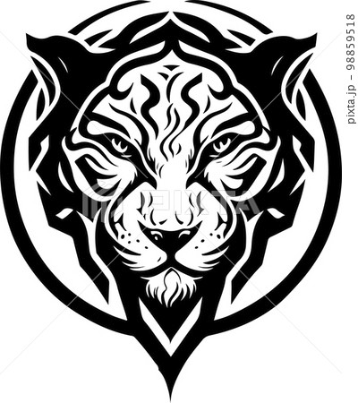 Vector illustration of tiger head with ornament. Vector illustration 98859518