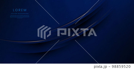 Abstract luxury golden lines curved overlapping on dark blue background with lighting effect and sparkle. Template premium award design. Abstract luxury golden lines curved overlapping on dark blue background with lighting effect and sparkle. Template premium award design. 98859520