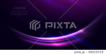 Abstract futuritic neon light curved purple on dark purple background. You can use for ad, poster, template, business presentation. Abstract futuritic neon light curved purple on dark purple background. You can use for ad, poster, template, business presentation. 98859558
