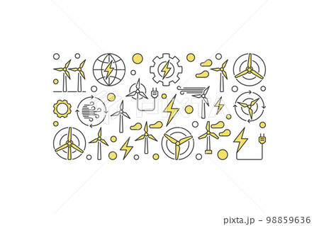 Wind energy minimal illustration 98859636