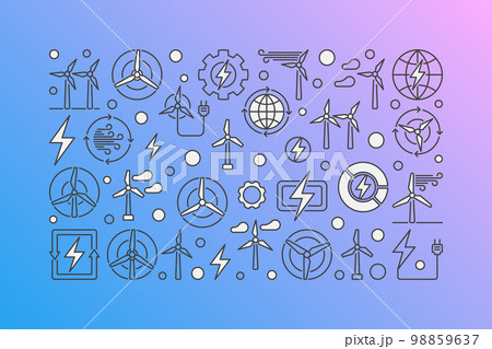 Wind alternative energy colorful illustration 98859637
