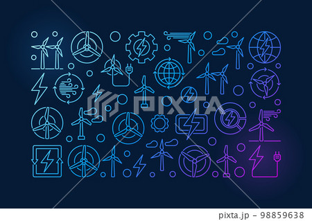 Wind alternative energy blue illustration Wind alternative energy blue illustration 98859638
