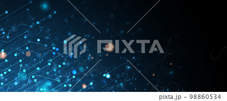 Quantum processing. Deep learning artificial intelligence. Future new technology  for business or science presentation 98860534