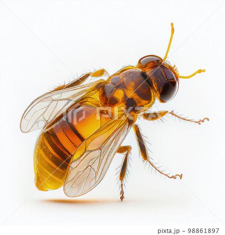Amber Insect Isolated, Golden Jewelry Fly, Sun Stone Bee, Glittering Amber Insect Amber Insect Isolated, Golden Jewelry Fly, Sun Stone Bee, Glittering Amber Insect 98861897