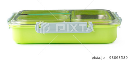 Close up of food containers isolated on white background. Close up of food containers isolated on white background. 98863589