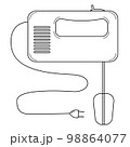 Hand drawn kitchen hand mixer. Tool for whipping products. Outline. Vector 98864077